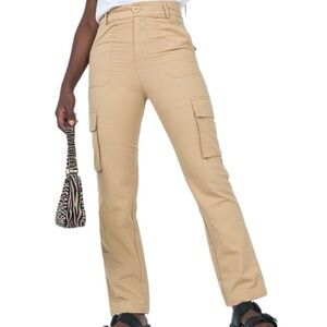 Princess Polly Beige cargo pants size 4
